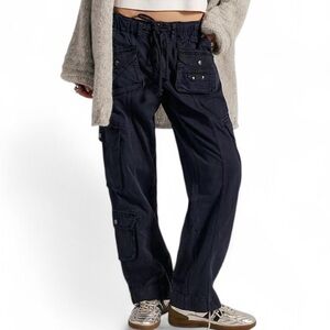 Free People Navy/Black Tahiti Cargo Pants